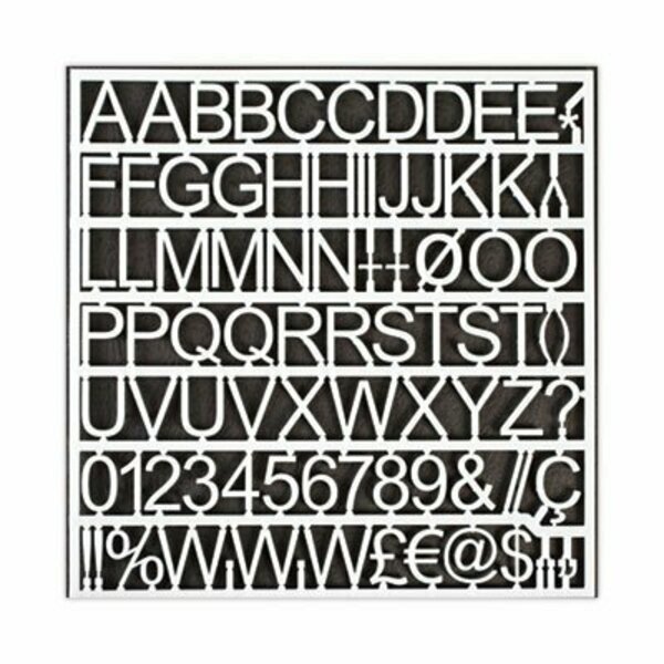Bi-Silque MasterVisi, White Plastic Set Of Letters, Numbers & Symbols, Uppercase, 1in Dia. CAR1002